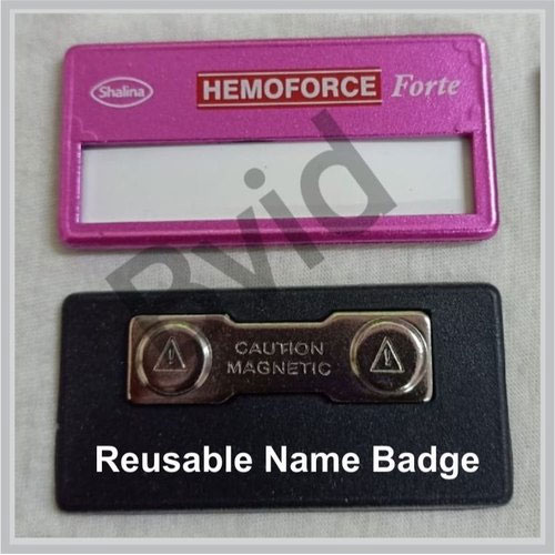 Metallic Reusable Name Badge